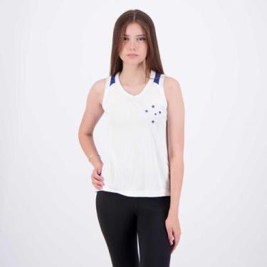 Imagem de Regata Cruzeiro Tear Feminina Branca - Braziline, P