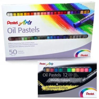 Imagem de Giz Pastel Oleoso Pentel Arts Cores 62 Bastão Profissional