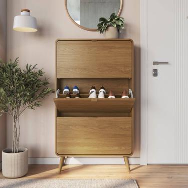 Imagem de Sapateira 3 Portas Basculantes Curve Carvalho Xingu