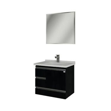 Imagem de Gabinete de Banheiro Mdf Monza com Cuba e Espelho Suspenso - Rainha do