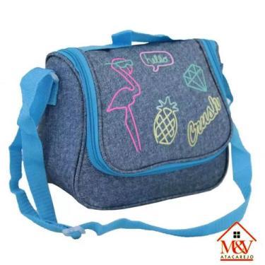 Imagem de Lancheira Térmica Escolar Juvenil Menina Transversal Flamingo - Clio -