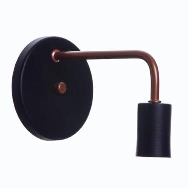 Imagem de Arandela Parede Cabeceira Quarto Banheiro Retrô E27(Preto com cobre)