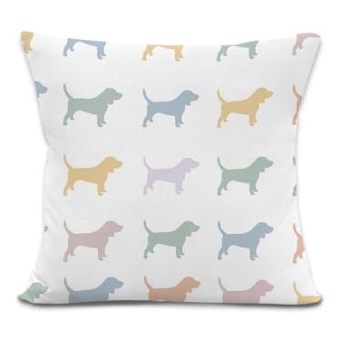 Imagem de laveliabel Capas de almofada coloridas Beagle 45,7 x 45,7 cm, presentes de beagle para mulheres e homens, presentes para amantes de cães, capas de almofada decorativas para decoração de sofá de casa