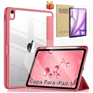 Imagem de Capa iPad 11 Geração 2025 (A16) 11", Compatível iPad 10th de 10,9", Com Suporte para Apple Pencil e Despertar/Sono Automático, Anti Impacto (Vermelho melancia, Com Película de Vidro)