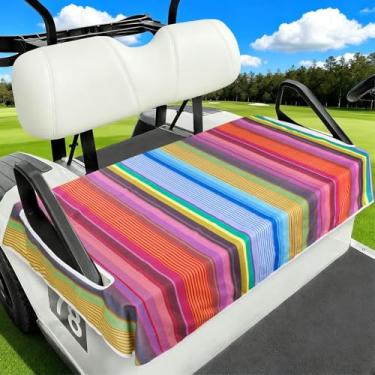 Imagem de Capas de assento de carrinho de golfe, acessórios de carrinho de golfe, tapetes de golfe coloridos cobertor de toalha de assento para mulheres e homens, capas de assento de golfe para carro de clube e