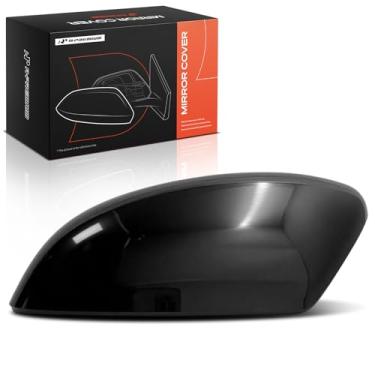 Imagem de A-Premium Tampa do espelho retrovisor do lado do motorista - compatível com Nissan Rogue 2014-2020, Frontier 2022-2024 - Preto liso, sem furo de seta