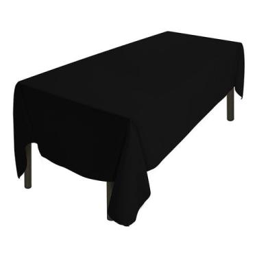 Imagem de Toalha de Mesa Oxford Grossa Retangular Decorativa para Sala de Jantar – Diversas Cores (Preto,Liso)