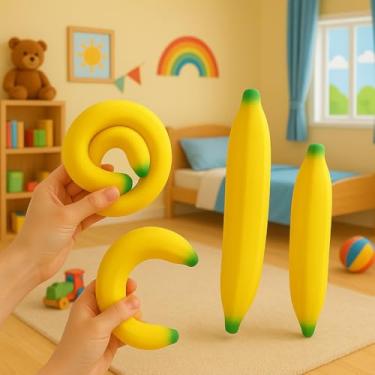 Imagem de Banana Anti-Stress Elástica Fidget Toy Divertido  – Brinquedo Sensorial Squeeze de Borracha Macia para Aliviar Ansiedade, Estresse e TDAH – Anti Estresse Adulto e Infantil
