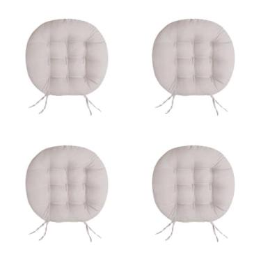 Imagem de 4 Futon Redonda 9 Furos Assento De Cadeira 40x40 cm(CAQUI)