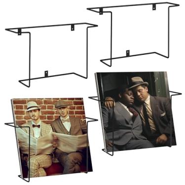 Imagem de MorningRo Suporte de parede para prateleira de disco de vinil, 6 peças, fio de metal de 30 cm, armazenamento de discos de vinil montado na parede, prateleira flutuante, adequada para quarto, sala de