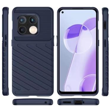Imagem de HTXWXJC Capa de telefone para OnePlus 10 Pro 5G, capa NE2210, capa à prova de choque, capas protetoras de TPU antiarranhões, capa de grau militar para OnePlus 10 Pro azul