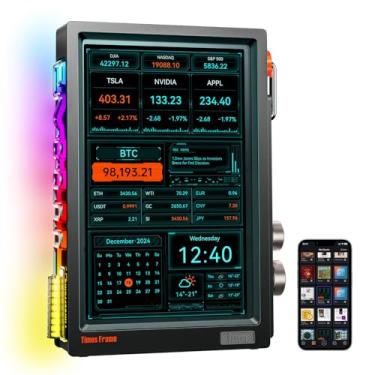 Imagem de Divoom Times Frame – Moldura digital flutuante WiFi, compartilhe fotos e vídeos via aplicativo gratuito, tela HD de 10,1 polegadas de 64 GB, mostrador de relógio fácil de usar para familiares e amigos