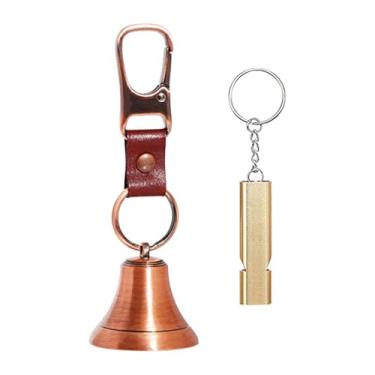 Imagem de Pegciuho Apito de Emergência com Som Alto, Chaveiro Portátil com Pingente de Sino para Animais de Estimação em Formato de Urso, Ideal para Mochilas, Trilhas E, Bronze Vermelho Brilhante