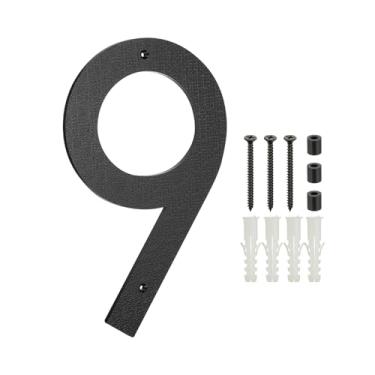 Imagem de PATIKIL Números de casa de 30,5 cm para o exterior, número 9 ABS textura de plástico flutuante número de casa moderna caixa de correio números de porta com kit de unhas para rua residencial ao ar