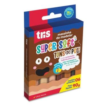 Imagem de Massinha de Modelar Tons de Pele TRIS Super Soft 6 Cores - 90GRS