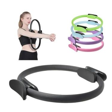 Imagem de Anel de Pilates Profissional, Círculo Mágico para Yoga e Fitness, Arco Flexível Tonificador, Múltiplas Cores, Resistência Ajustável para Exercícios de Força e Alongamento (Preto)