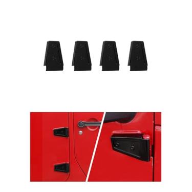 Imagem de DSWSQ 4 peças de acessórios atualizados para acabamento da tampa da dobradiça do capô para Jeep Wrangler JK & Unlimited 2007-2018 (B preto 2 portas)