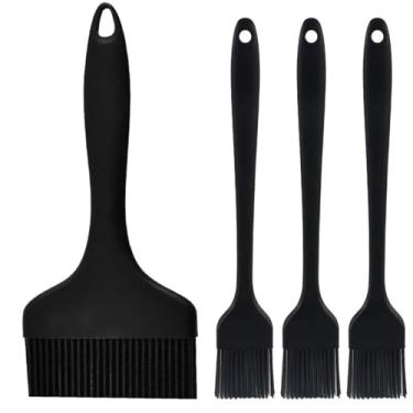 Imagem de Pincel de pastelaria de silicone – Pincel de cozinha para marinadas de molho de óleo, manteiga, escovas de alimentos para churrasqueira, cozinha, assar, pastelaria, bolos, sobremesas de carne, (4,