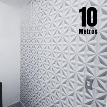 Imagem de Papel de Parede 3D 10m Adesivo Autocolante Geometrico Cinza Claro Sala