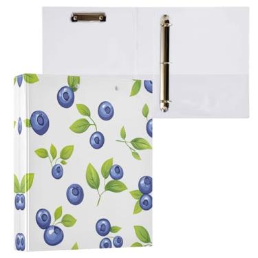 Imagem de STAYTOP Organizador de fichário redondo de mirtilos frescos, 3 fichários com prancheta (tamanho carta A4) para material de escritório escolar