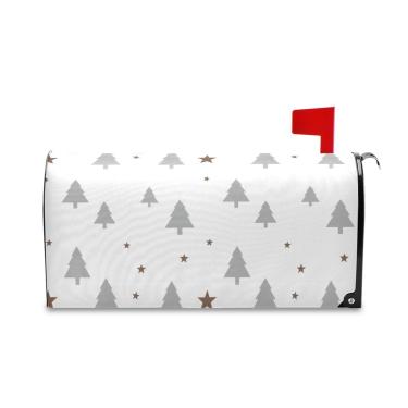 Imagem de Burbuja Capa de caixa de correio magnética, capa de caixa de correio decorativa de árvore de Natal para decoração de jardim e quintal, tamanho grande 52,8 x 64,5 cm