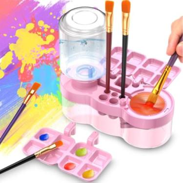 Imagem de de Pincéis Multifuncional com Estrutura Grade Precisão Integrada e Pontos Convexos Espirais para Limpeza Paleta Pintura Artística Design Detachável Armazenamento Conveniente Auxiliar Ideal Artistas Am