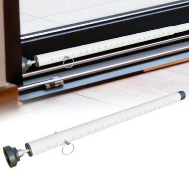 Imagem de Hastes de trava de porta deslizante, 1 conjunto de hastes de segurança ajustáveis para portas e janelas de 43 a 127 cm com pontas de borracha, barras de bloqueio de janela para casa, apartamento