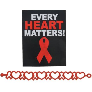 Imagem de Fun Express - Pulseira recortada para saúde do coração no cartão - joias - pulseiras - pulseiras de borracha - 24 peças