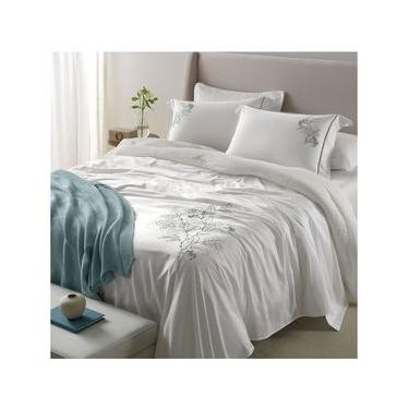 Imagem de Jogo de Cama Casal com 04 Peças Aster Branco - Karsten