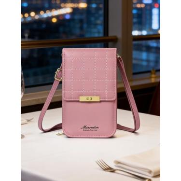 Imagem de Bolsa tiracolo feminina de couro rosa
