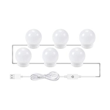 Imagem de 6 PCS Luzes de Espelho Maquiagem LED com 3 Modos Cor Fitas Luz Vanity Alimentação USB Fita Cuidado os Olhos Fácil Instalar Controle para Decoração Ban