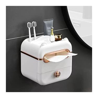 Imagem de Caixa de suporte de lenços de papel irregular, caixa de lenços multifuncional, toalheiro à prova d'água e papelaria, caixa de controle remoto, organizador de casa e escritório estojo de suporte de