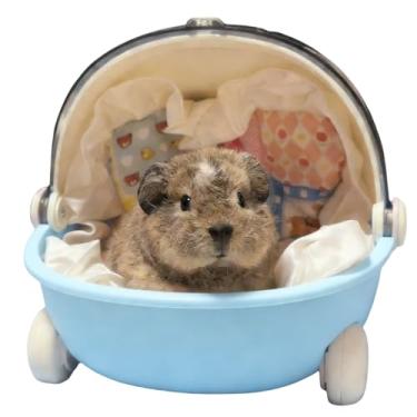 Imagem de Carrinho de bebê de porquinho-da-índia para animais de estimação, ninho portátil, refúgio confortável, gaiola de viagem espaçosa, adequada para porquinhos-da-índia, hamsters, chinchilas, planadores de