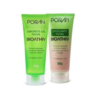 Imagem de Kit Skincare Facial Bioathiv Poran 5 Itens (Sabonete, Esfoliante, Dema