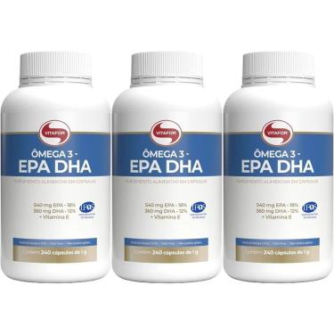 Imagem de Kit 3X Ômega 3 EPA DHA - 240 Cápsulas 1g - Vitafor-Masculino