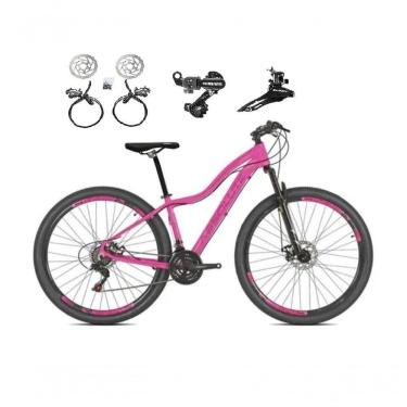 Imagem de Bicicleta Aro 29 Absolute Hera Feminina 24v Câmbios Shimano Freios Hidráulicos Garfo Suspensão - Rosa Tam.17