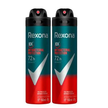 Imagem de Kit Desodorante Aerosol Rexona Men Antibacterial 150ml - 2 unidades