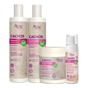 Imagem de Kit Cachos Sos Shampoo Condicionador 300ml Ativador 500ml Mousse 210ml Apice