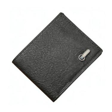 Imagem de Carteira masculina fina dobrável, design minimalista de couro sintético com janela de identificação para negócios e presente, Café, Tendência