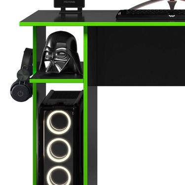 Imagem de Mesa Gamer Leeds Q01 - Adj Decor Preto/Verde