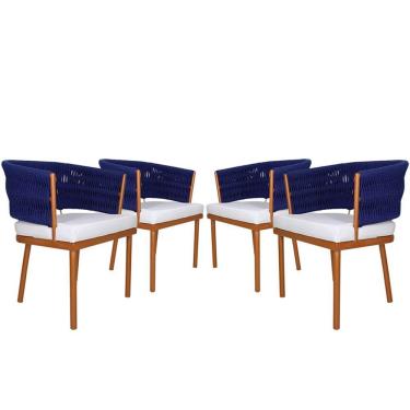 Imagem de 4 Poltronas Califórnia Em Corda Náutica, Alumínio Bronze
