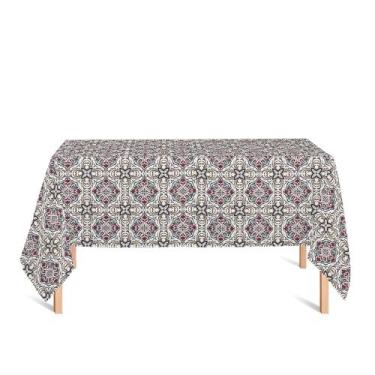 Imagem de Toalha de Mesa Retangular em Tecido Jacquard Estampado Azulejo Portugu