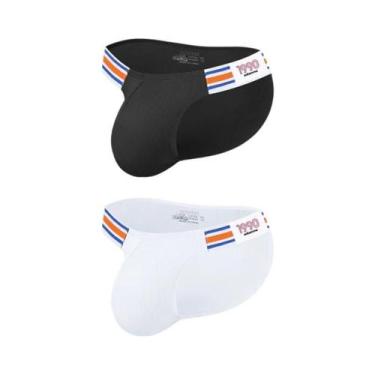 Imagem de Cuecas Masculinas De Algodão Listradas Azul Marinho, Modelo Biquíni De