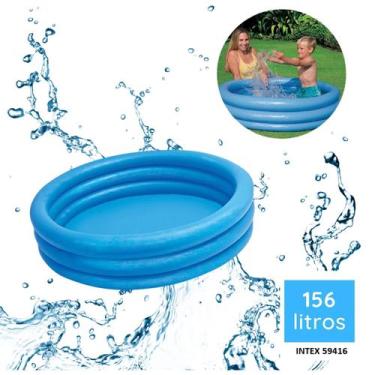 Imagem de Piscina Inflável Infantil Intex 156 Litros Azul 3 Anéis PVC 114cm Resi