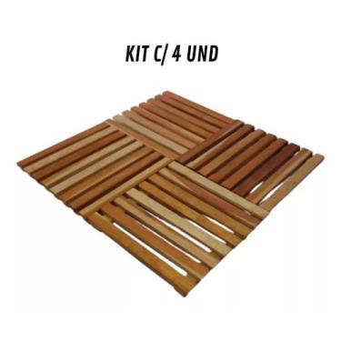 Imagem de 4 Decks De Madeira Modular Base Madeira Garapeira 50x50 - Luze Decor