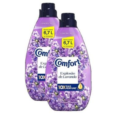 Imagem de 2 Amaciante Roupas Concentrado Lavanda Frasco Comfort 1,5l