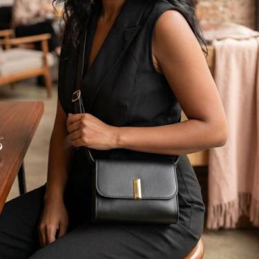 Imagem de Bolsa feminina pequena transversal tiracolo casual preta estilosa Bols