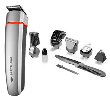 Imagem de Aparador Multilaser Eb11 Preto e Cinza Bivolt Recarregável 7 em 1 Barba Nariz Sobrancelha
