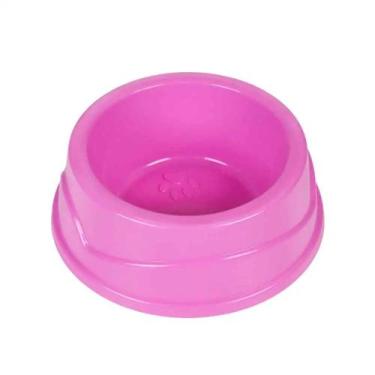Imagem de Comedouro Simples 300ml Plástico Cães e Gatos - Four Plastic, Rosa
