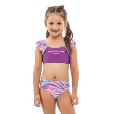 Imagem de Biquini Infantil Menina Moda Praia Esrela Kamylus Ciganinha, Fúcsia, 4